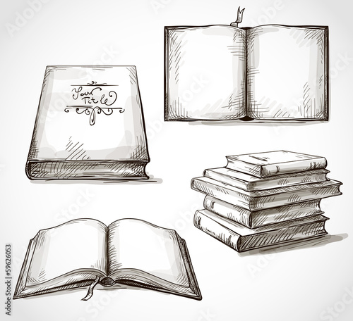 &quot;set of old books drawings&quot; Stockfotos und lizenzfreie Vektoren auf