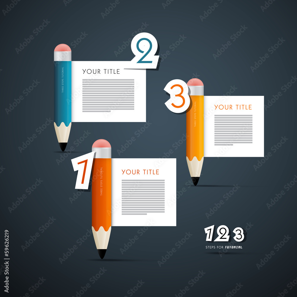Poster vector progress steps for tutorial, infographics