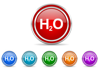 h2o icon vector set