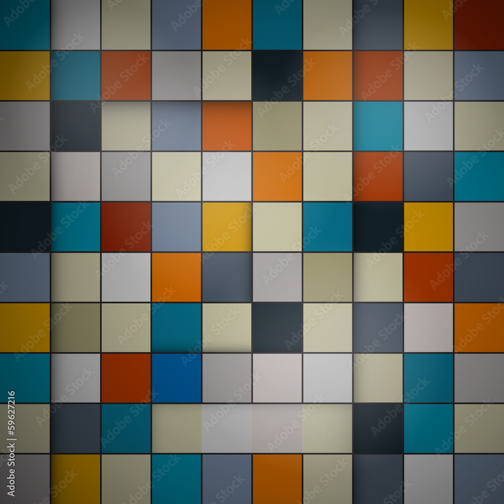 Poster abstract vector background - retro squares