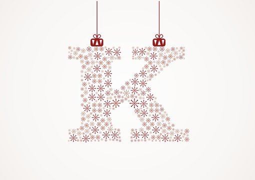 Alphabet letter. Christmas and New Year. Snowflakes. Flakes
