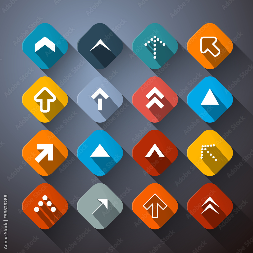 Poster retro colorful abstract arrows set