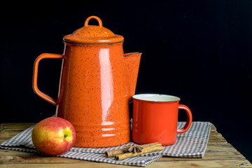 Tea pot on table