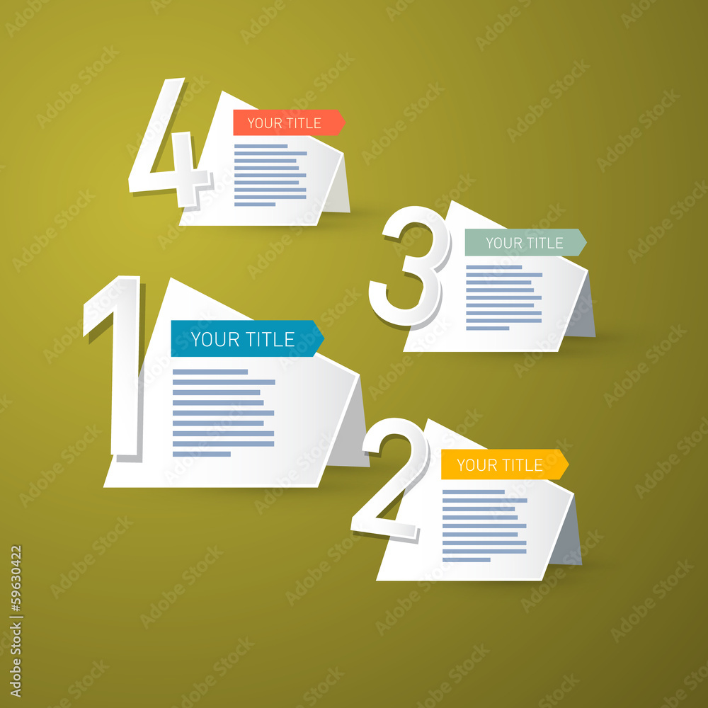 Poster vector progress steps for tutorial, infographics