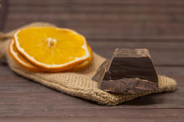 Fototapeta na wymiar Chocolate and orange