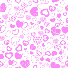 Seamless pattern of hearts