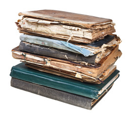 stack of old used books