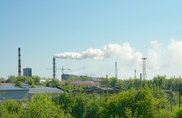 Fototapeta premium Segezha Pulp and Paper Millfrom the overpass