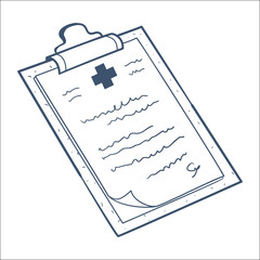 Prescription, case history card isolated on white.