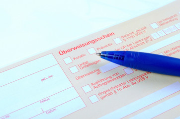 Überweisungsschein Formular