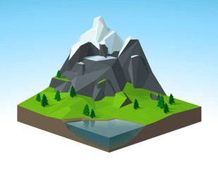 Paysage montagneux 1 low poly