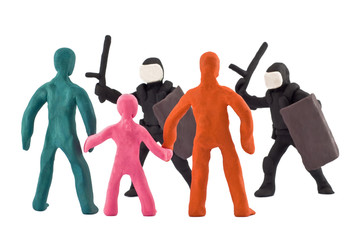 plasticine dispersal of peaceful demonstrations