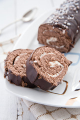 Delicious cream roll cake