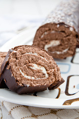 Delicious cream roll cake