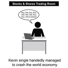 Kevin crashed the world economy cartoon