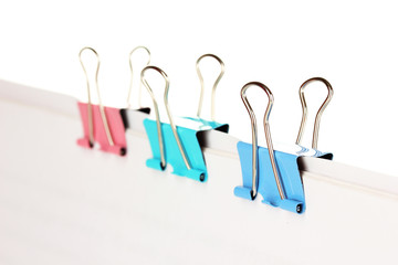 Documents with binder clips