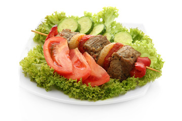 tasty grilled meat and vegetables