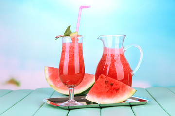 Glass of fresh watermelon juice,