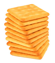 Delicious crackers isolated on white