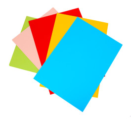 Colorful cardboard isolated on white