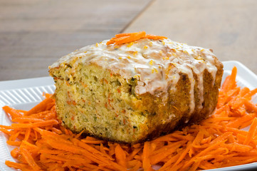 Carrot apple coffee cake with carrots
