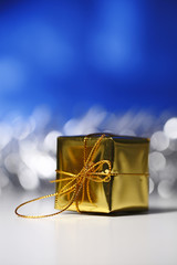 Cute golden gift box