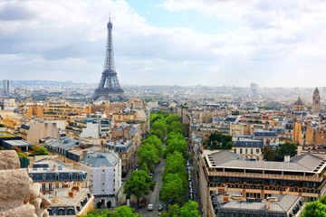 Naklejka premium View of Paris from the Arc de Triomphe. .Paris. France.