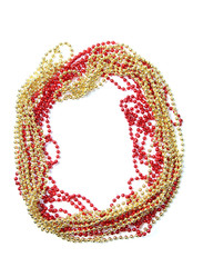 Letter o of red and gold beads