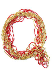 Letter q of red and gold beads