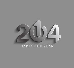Happy new year 2014 text design.