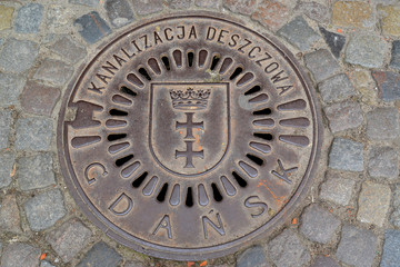Hatch cover in Gdansk, Poland
