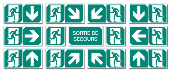 Panneaux Sortie de secours.