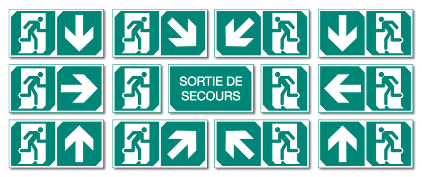 Panneaux Sortie de secours.