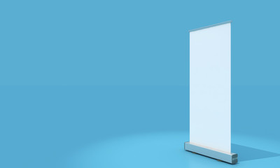 Blank Roll up display,Poster showing,3d rendered