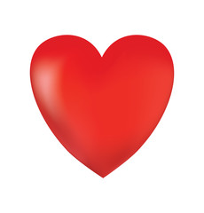 Red Heart on white background. Vector illustration
