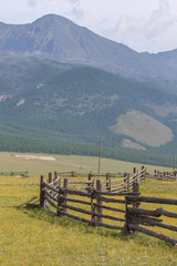 Fence for cows and yaks in mountains.