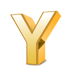 3d golden letter Y