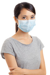 Asian woman wear face mask