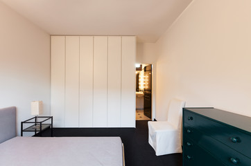 interior, comfortable loft, modern furniture, bedroom