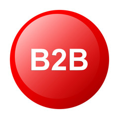 bouton internet B2B icon red white background