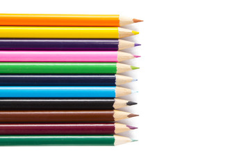 colored pencils isolated