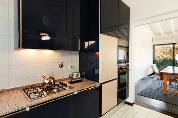 interior, comfortable loft, modern kitchen