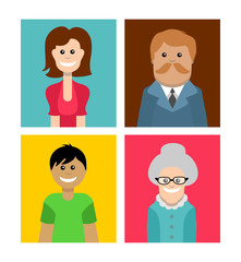 Flat icons of people. EPS 8 + jpg