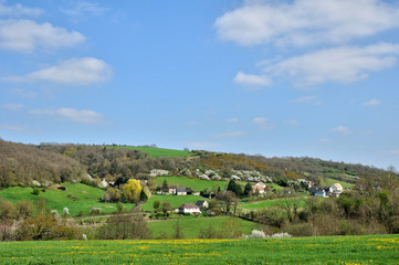 France, picturesque landscape near Thury Harcourt in Normandie - obrazy, fototapety, plakaty