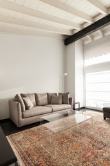 interior, comfortable loft, modern furniture, living room