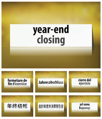 Year End Closing Concept on white background