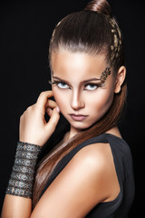 Obraz premium portrait of sexy girl with creative face art