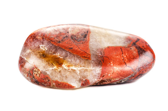 Tumbled brecciated jasper stone