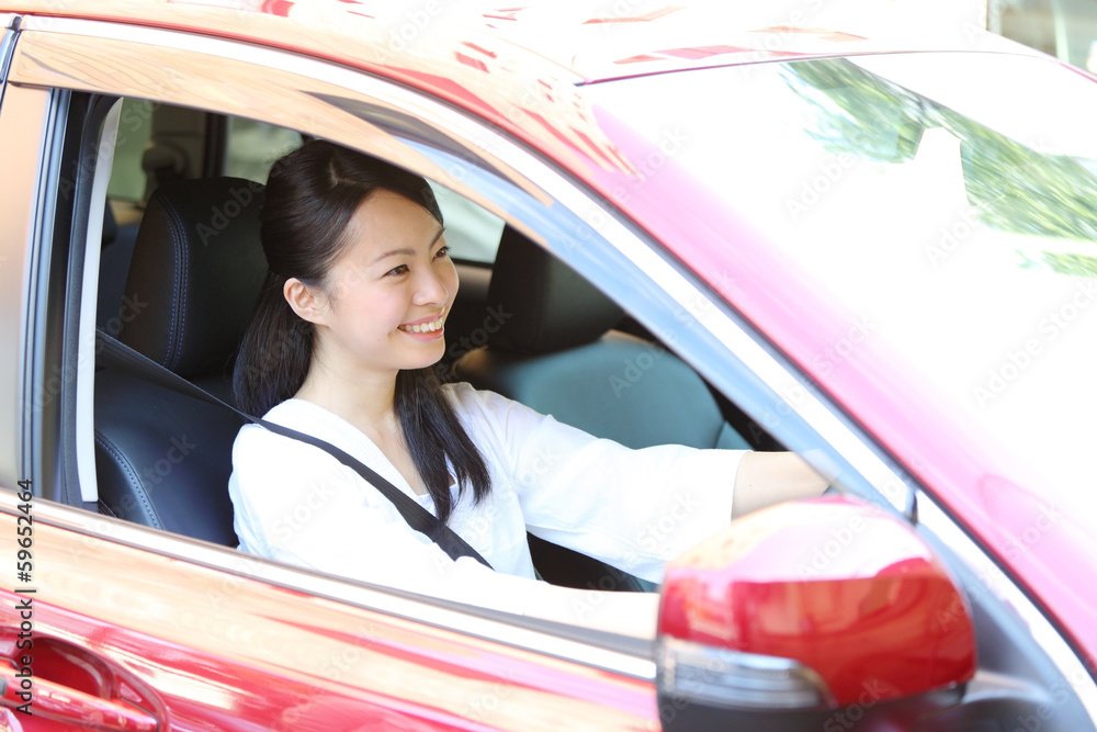 Canvas Prints 女性・車