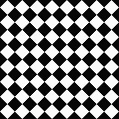 Black and White Diagonal Checkers on Textured Fabric Background